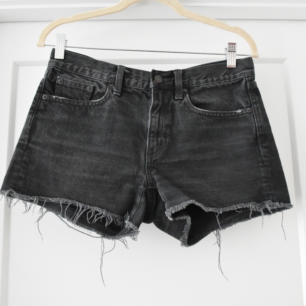 black jean shorts